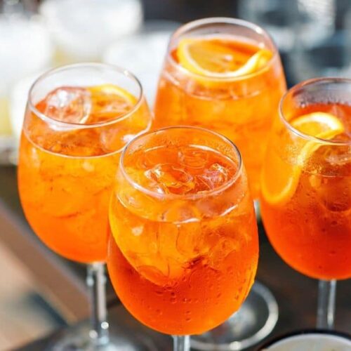 4 Spritz Cocktails on table