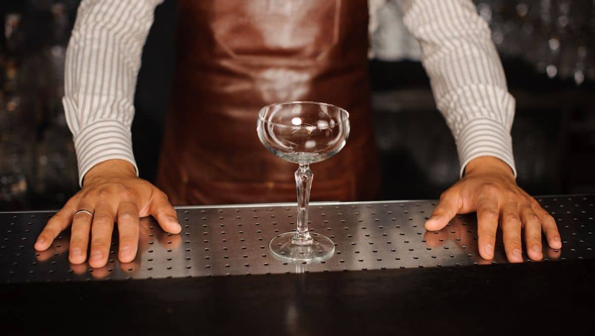 Bartender glass drinking