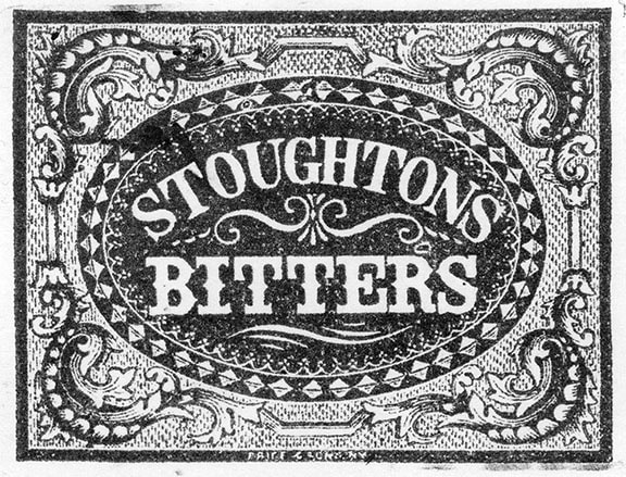 History of bitters- Stoughton's bitters label