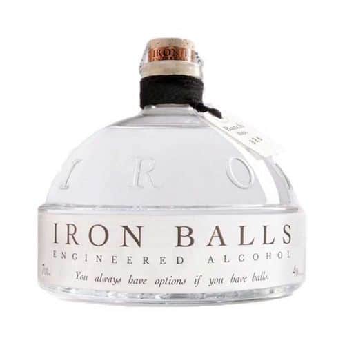 Iron balls gin bottle