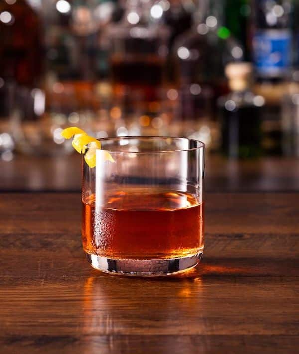 Sazerac Cocktail on bar counter