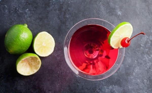 Cosmo with limes and Cointreau