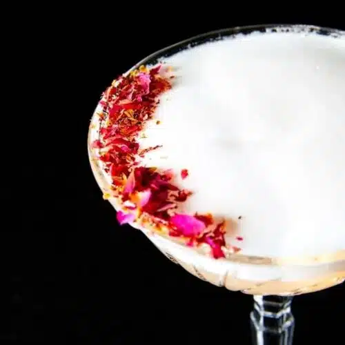 Cocktail with Flower garnish