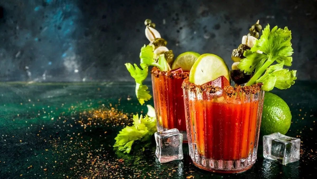 Bloody Mary cocktail with garnish
