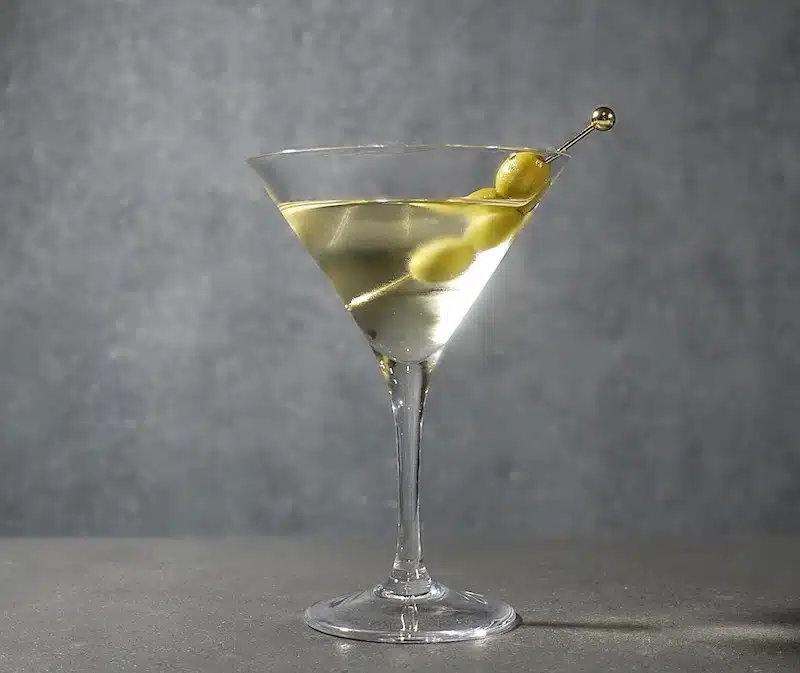 Classic Martini in front of grey background