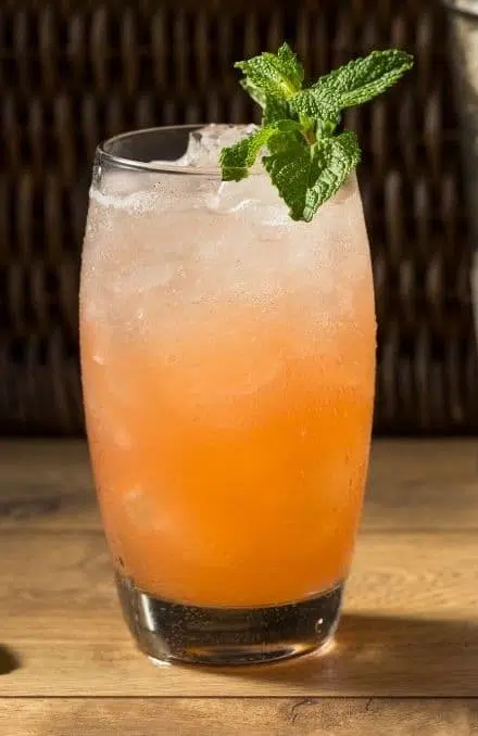 Planters Punch with mint garnish