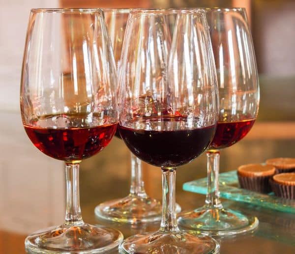 Ruby and Tawny Port in port wine glasses