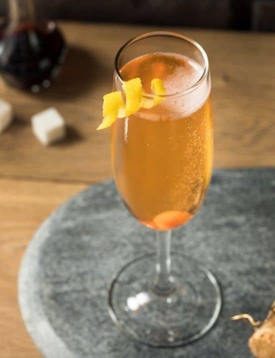 Classic Champagne cocktail for NYE