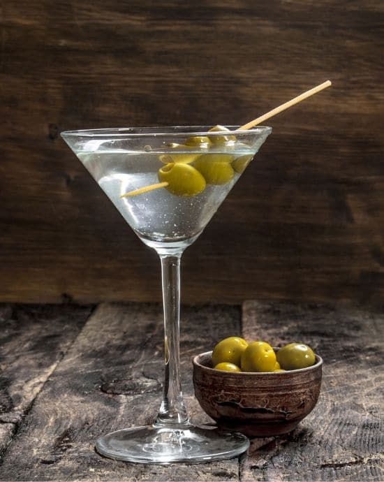 Vodka Martini with olives