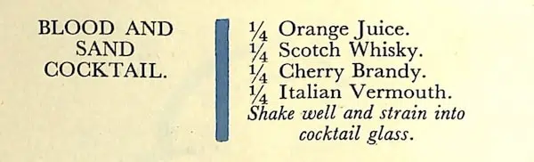 Blood and Sand Recipe Savoy Cocktail Book