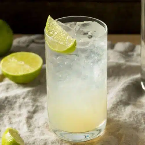 Gin Rickey with lime
