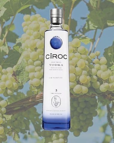 Vodka made with grapes Ciroc