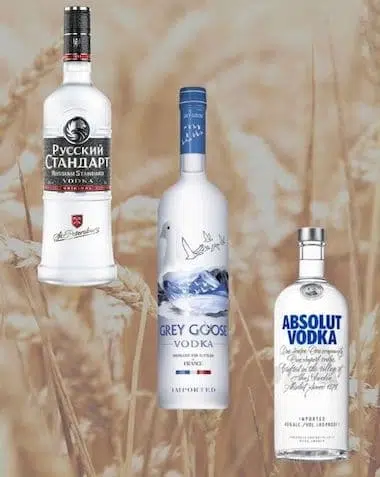 Vodka made from wheat - Absolutions Vodka Grey Goose Russian Standard