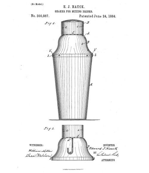 Cobbler Shaker patent by Hauck from 1884