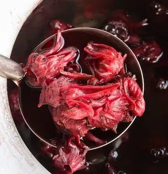 Homemade hibiscus syrup