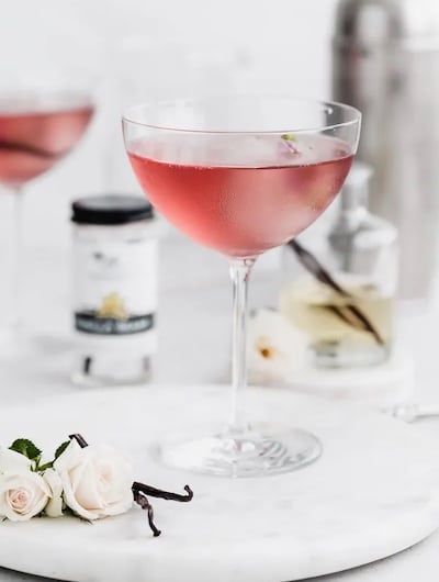 Rosewater vanilla Martini cocktail