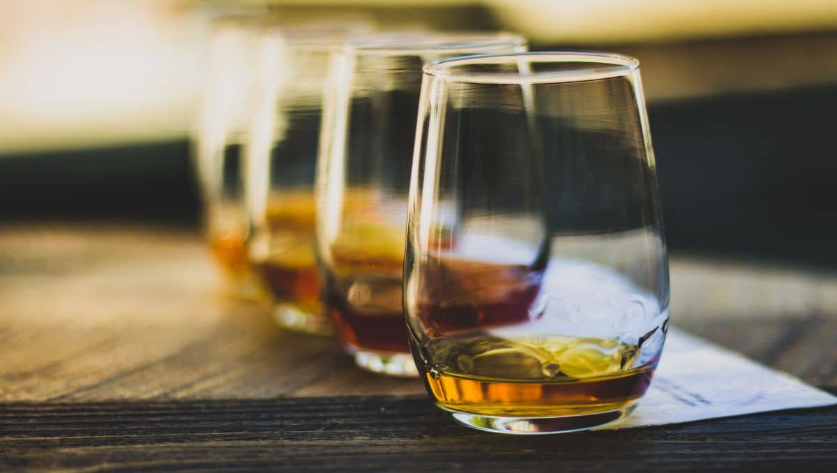 Different types of Rum in glasses