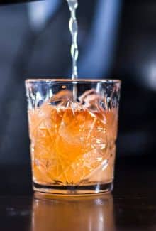 Roasted pineapple Old Fashioned drink