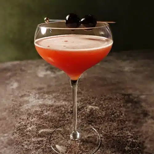 Mary Pickford Cocktail with maraschino cherries