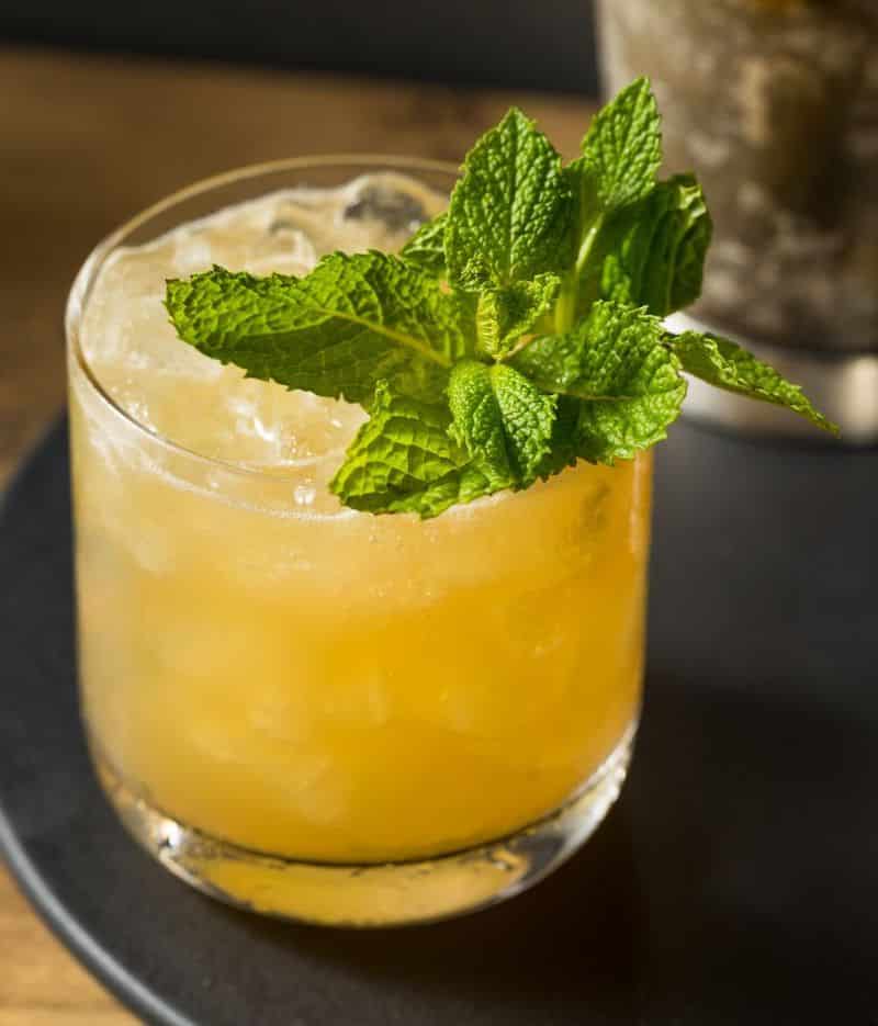 Whiskey Smash with mint sprig