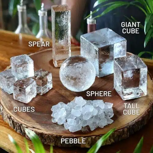 Different types of cocktail ice in one picture
