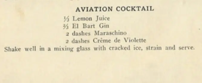 Ensslin's recipe for aviation with Creme de violette