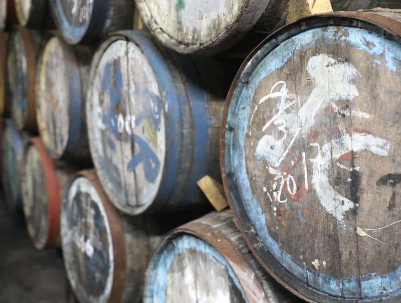 Solera rum in barrels