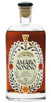 Amaro Nonino Quintessentia bottle on white background