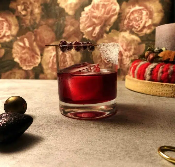 Christmas Old Fashioned made with Rye Whiskey