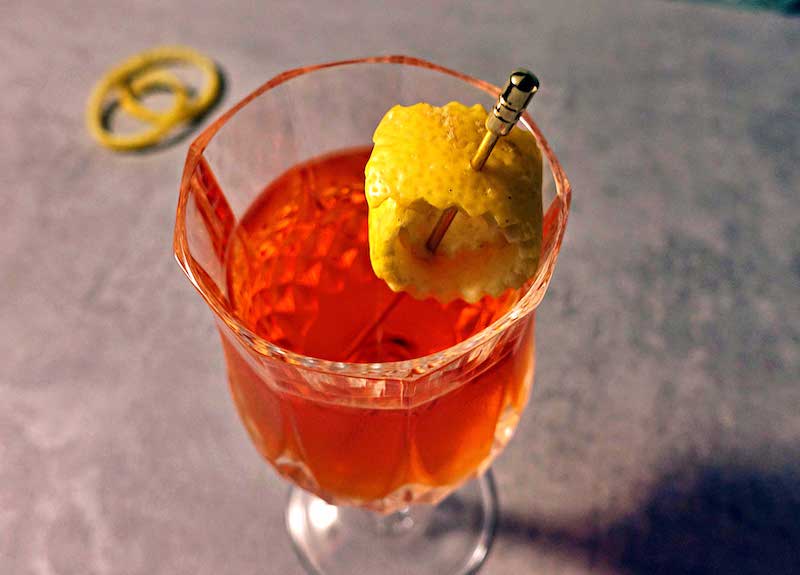 Montreal cocktail with garnish