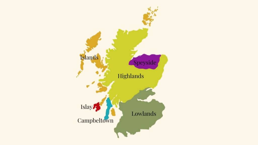 Map of the Scotch Whisky Regions