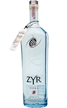 Zyr Vodka on white background