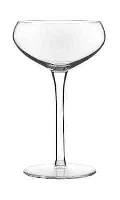 Coupe glass on white background