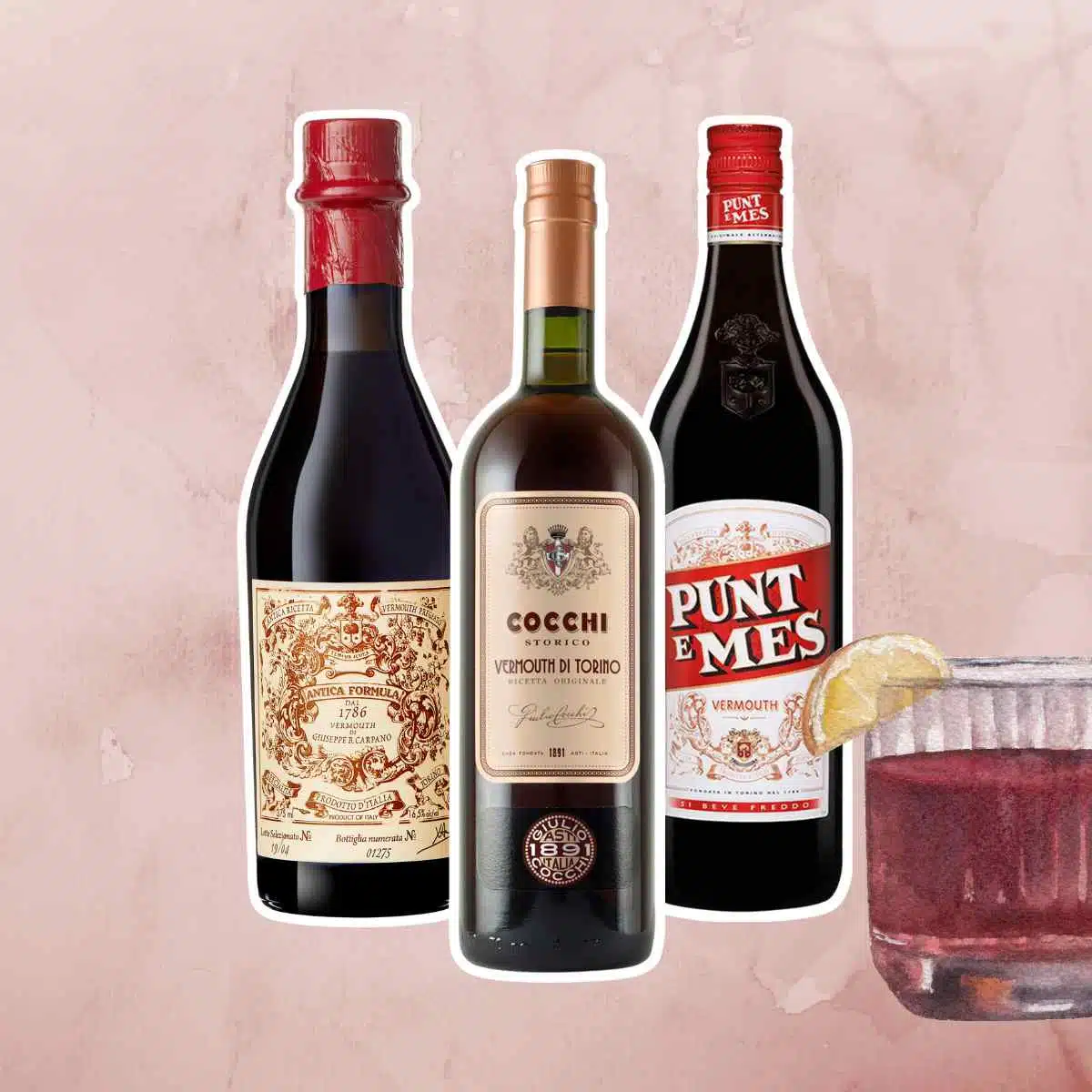 Best Vermouth for Negroni next to Negroni cocktail