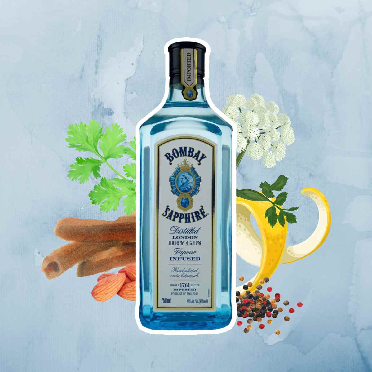 Bombay Sapphire Gin with botanicals