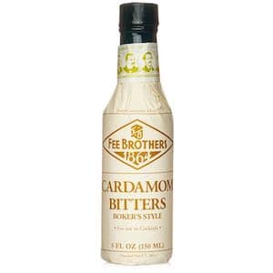 bottle of aromatic cardamom bitters from Fee brothers