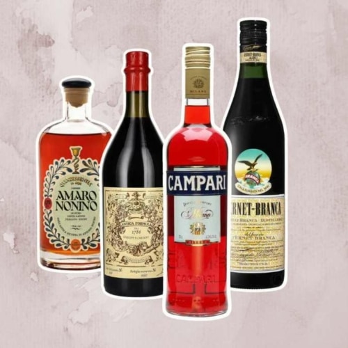 bottles of different Amaro types