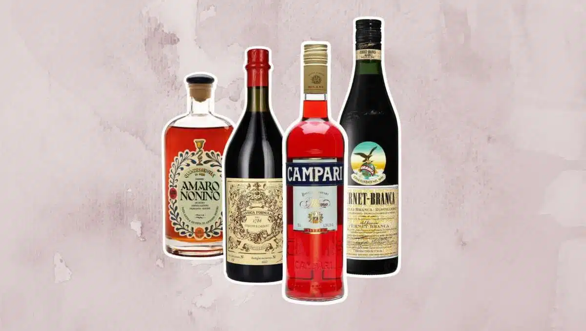 bottles of different Amaro types
