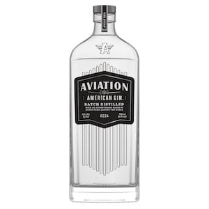 Aviation American Dry Gin bottle on white background