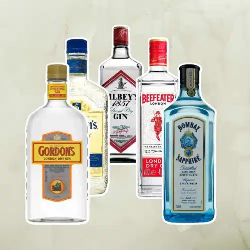 Rail Gin brands bottles