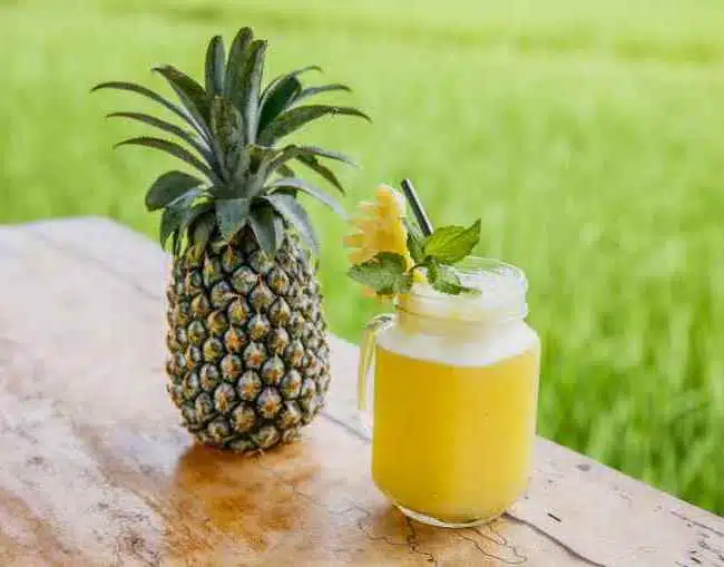 Pineapple and Gin in a simple cocktail