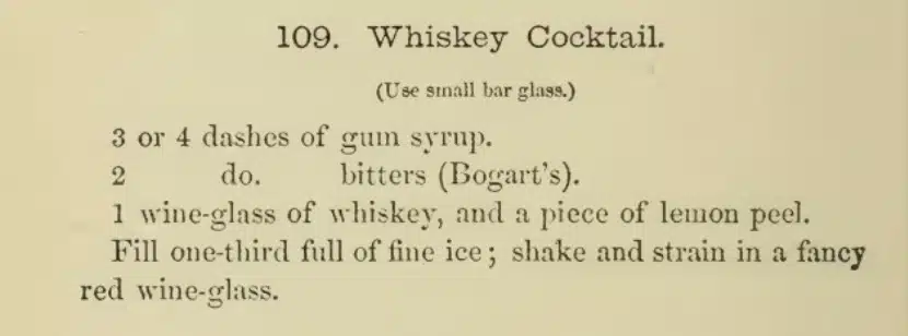 Jerry Thomas Old Fashioned Recipe 1862